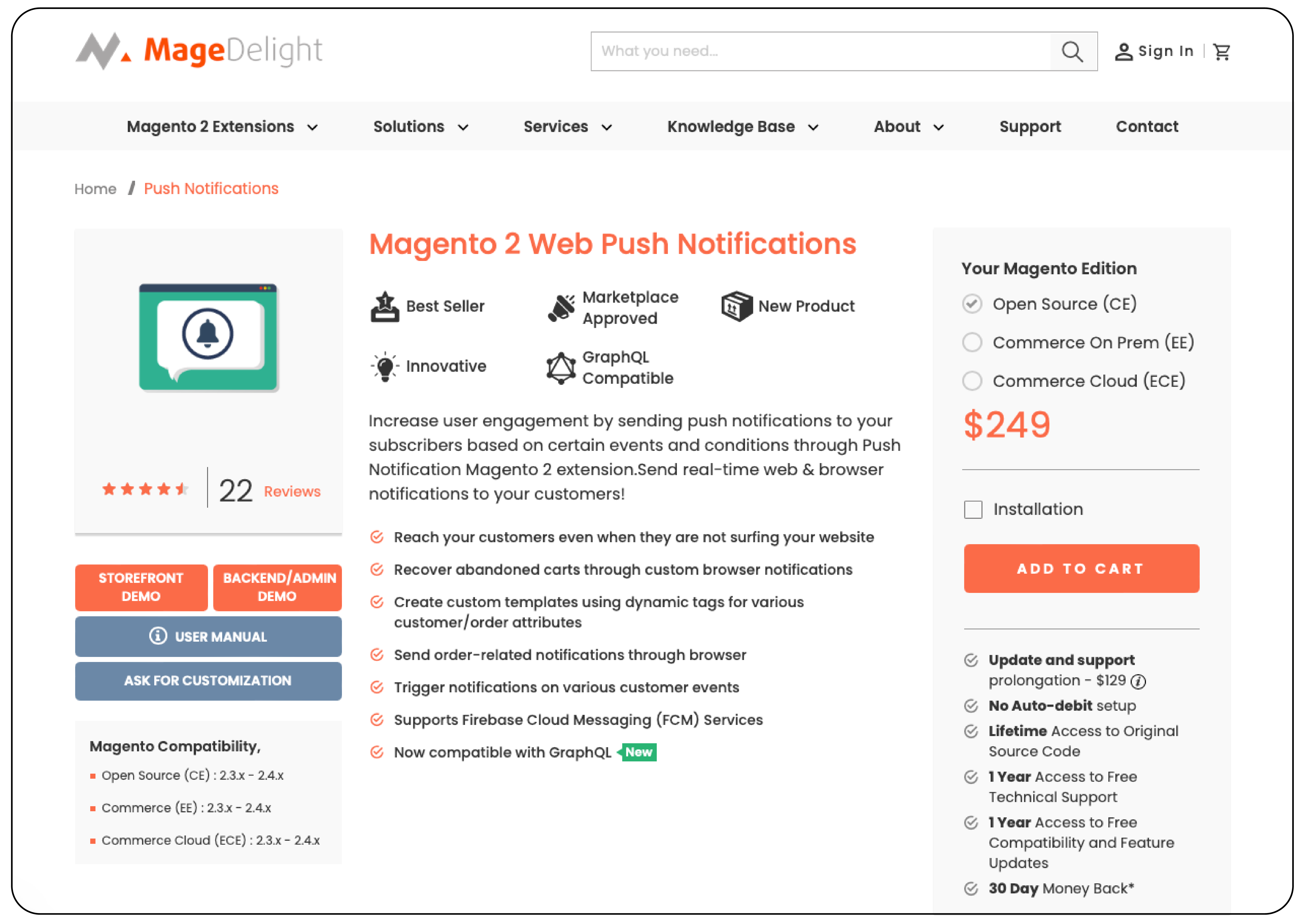 Push Notifications cho Magento bởi MageDelight